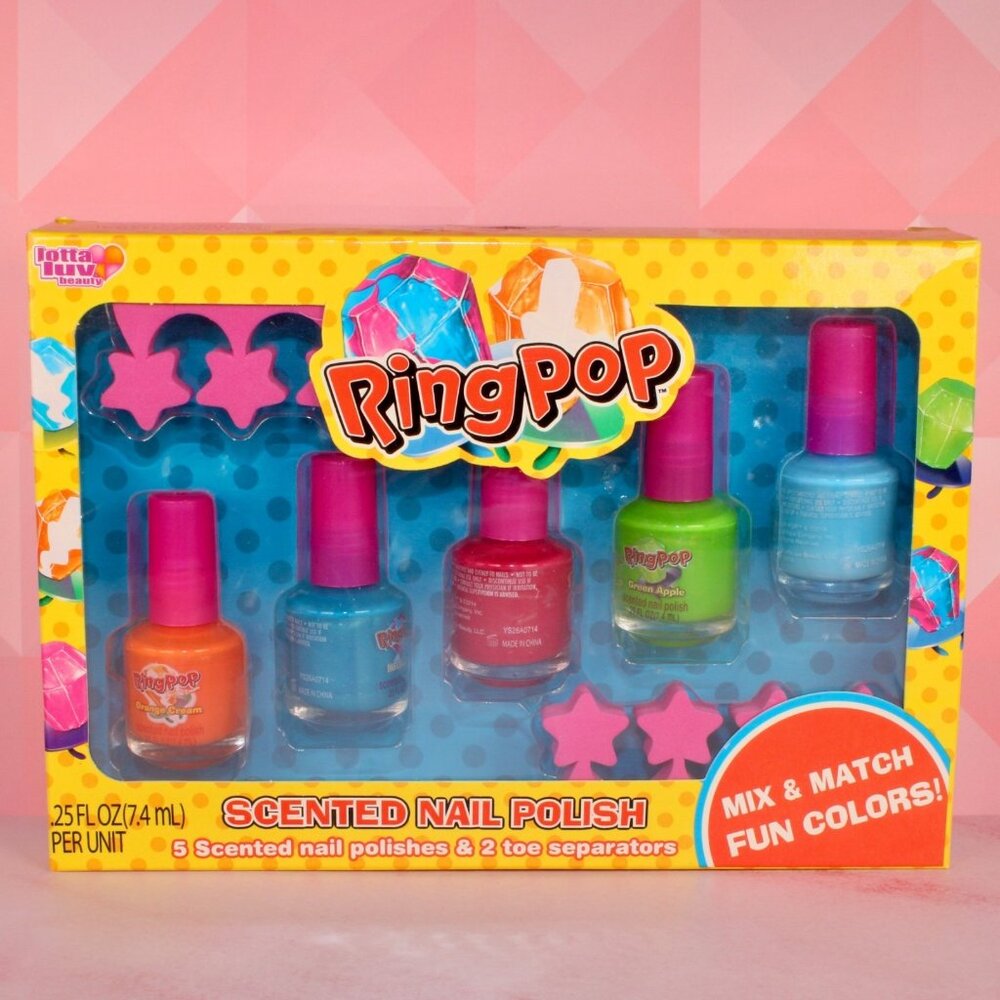 RING POP CANDY Scented Lotta Luv Beauty Nail Polish Set 5 Colors NEW!